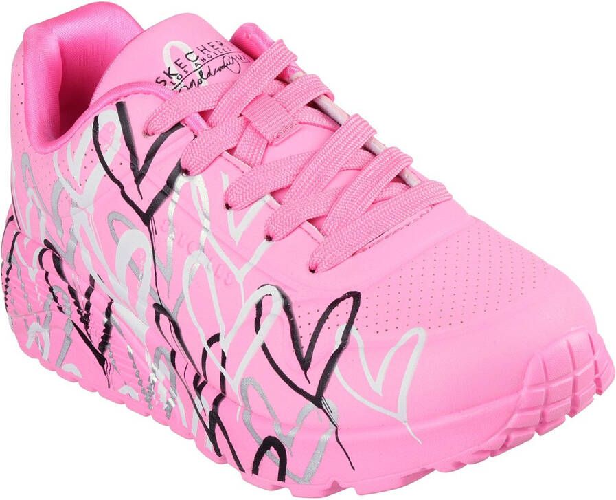 Skechers Meisjes Street JGoldcrown UNO Lite Metallic Love Sneakers 314067L Roze