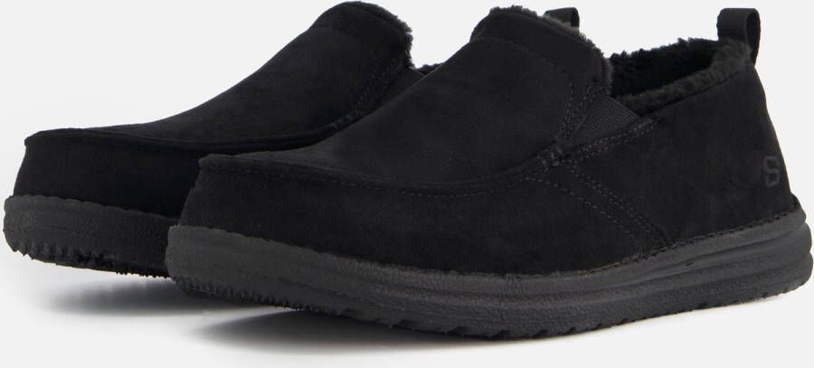 Skechers Rohde Pantoffels Heren Instap sloffen Leer met voering Zwart