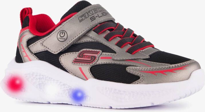 Skechers Meteor-Lights jongens sneakers met lichtjes Grijs Uitneembare zool