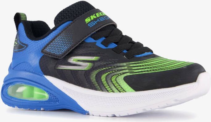 Skechers Microspec Max jongens sneakers met airzool blauw groen Uitneembare zool