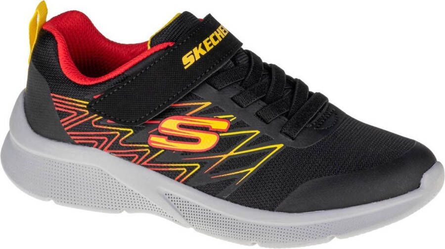 Skechers Microspec Texlor 403770L-BKRD Kinderen Zwart Sneakers