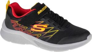 Skechers Microspec Texlor 403770L-BKRD Kinderen Zwart Sneakers