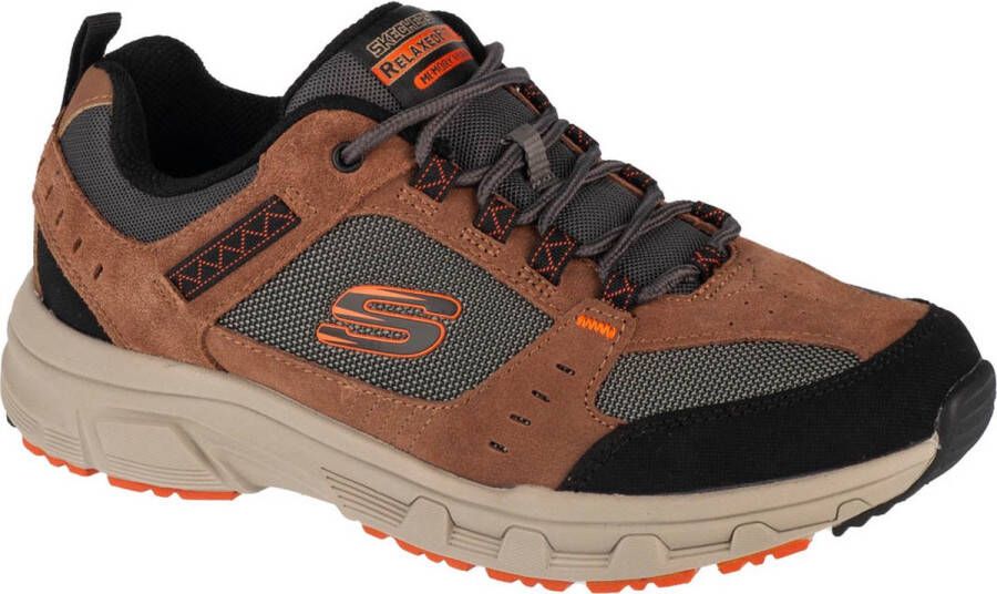 Skechers Oak Canyon 51893-BRBK Mannen Bruin Sneakers Schoenen