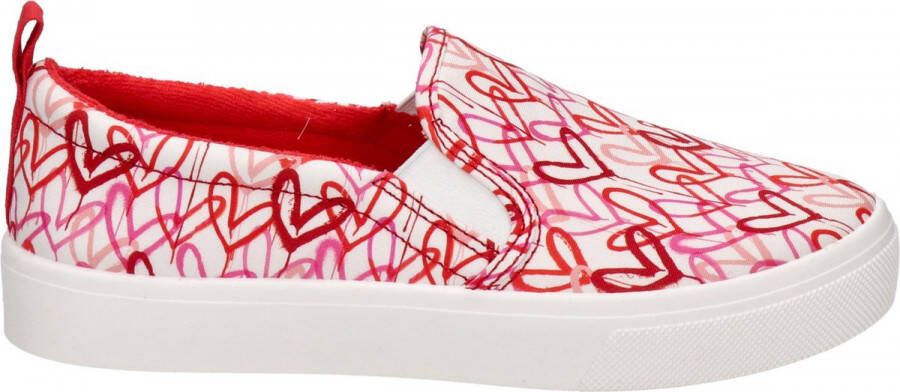 Skechers Poppy Graffiti Heart instappers wit