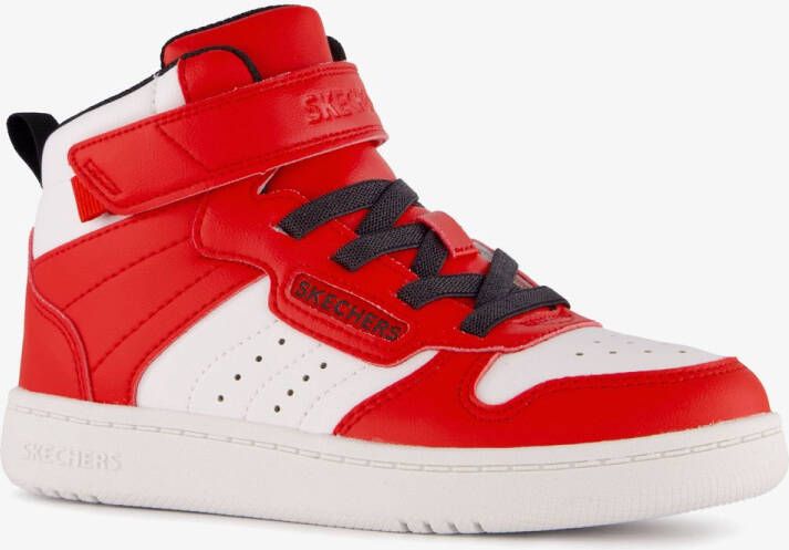 Skechers Quick Street jongens sneakers rood wit Uitneembare zool