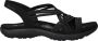 Skechers Reggae Slim Simply Stretch Sandals 163023-BLK Vrouwen Zwart Sandalen - Thumbnail 1