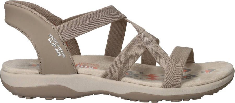Skechers Reggae Slim Stretch Flex Dames Sandalen Taupe