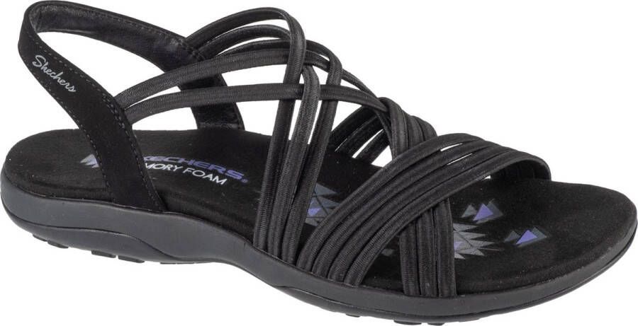 Skechers Reggae Slim Sunnyside 163185-BBK Vrouwen Zwart Sandalen