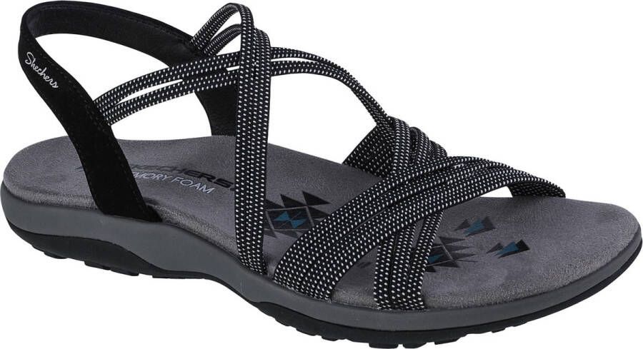 Skechers Reggae Slim Turn It Up 163117-BLK Vrouwen Zwart Sandalen