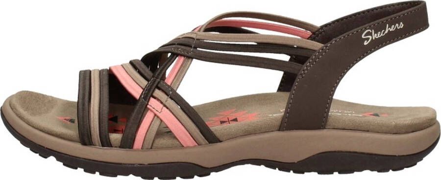 Skechers Reggae Slim Simply Stretch Sandalen Plat donkerbruin