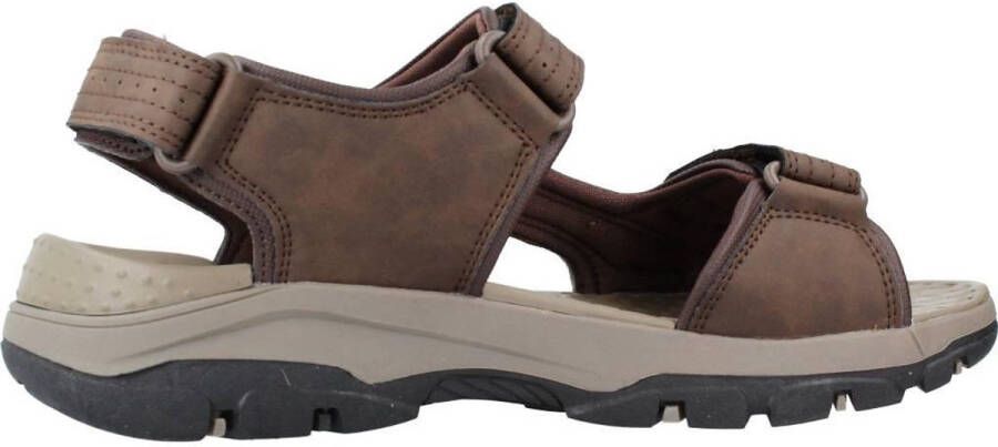Skechers Bruine Herensandalen met Klittenbandsluiting en Luxe Foam Bruin Heren