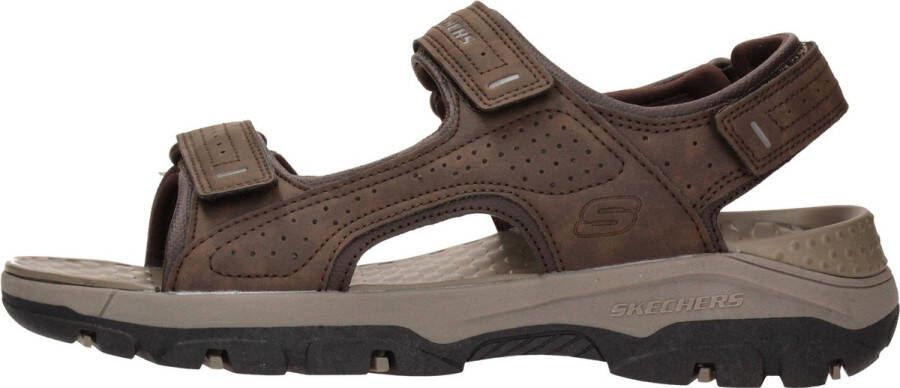 Skechers Bruine Herensandalen met Klittenbandsluiting en Luxe Foam Bruin Heren