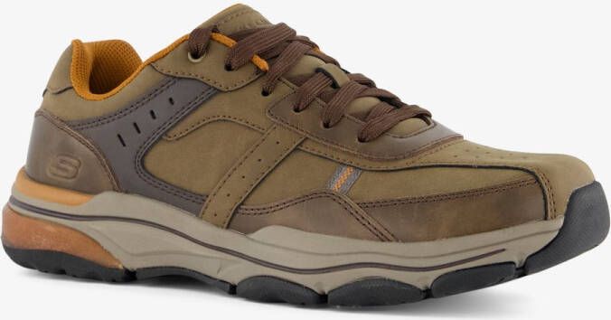 Skechers Romago-Elmen leren heren sneakers bruin Extra comfort Memory Foam