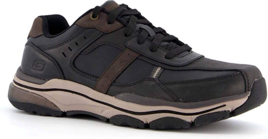 Skechers Romago Elmen leren heren sneakers Zwart Maat Extra comfort Memory Foam43