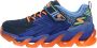 Skechers S Lights Mega Surge Jongens Sneakers Navy Orange - Thumbnail 7