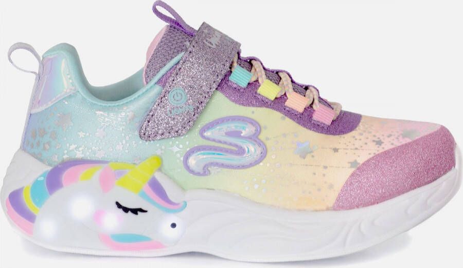 Skechers Unicorn sneakers met lichtjes roze multi Meisjes Textiel Meerkleurig 34