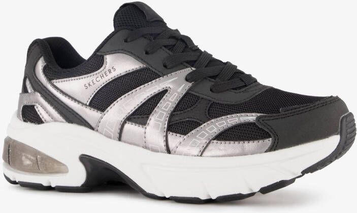 Skechers Shadow Stellar 90 dames sneakers zwart zilver Extra comfort Memory Foam