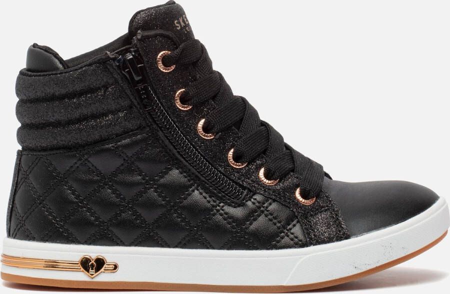 Skechers Quilted Squad sneakers zwart Meisjes Imitatieleer 28