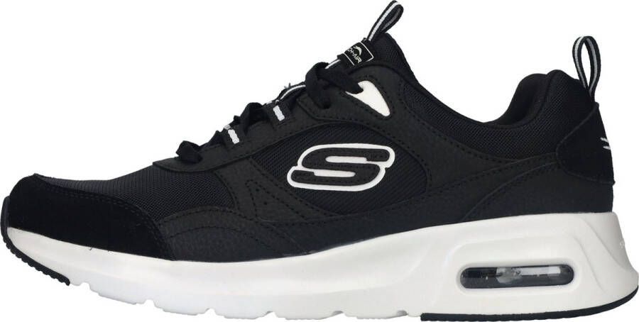 Skechers Sportieve Heren Zwarte Leren Sneaker met AirCushioned Zool Zwart Heren - Foto 2