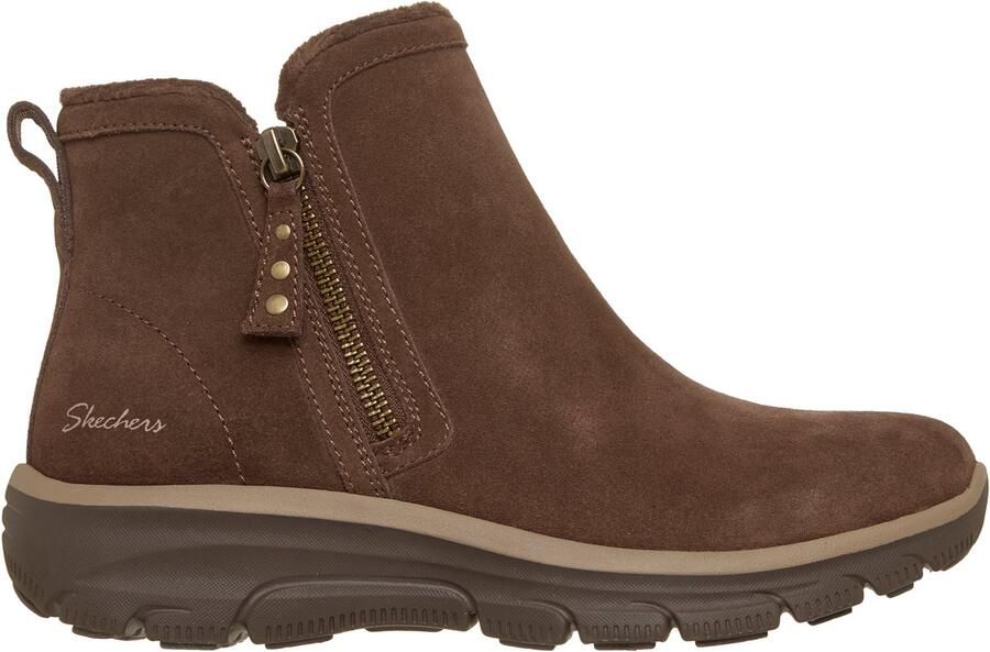 Skechers Korte Laars 168188 CHOC Easy Going Urban Zip Chocolate Donkerbruin