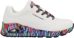 SKECHERS Sneakers laag 'Uno Ravaged Love' blauw lichtgeel lila wit