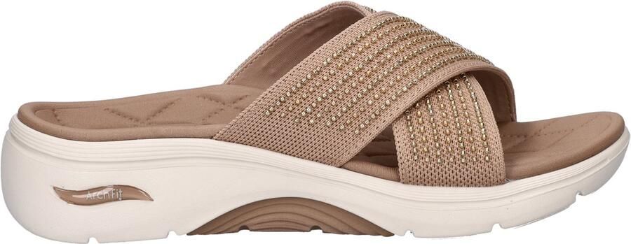 Skechers Arch Fit 2.0 Go Walk dames slipper Donker Taupe