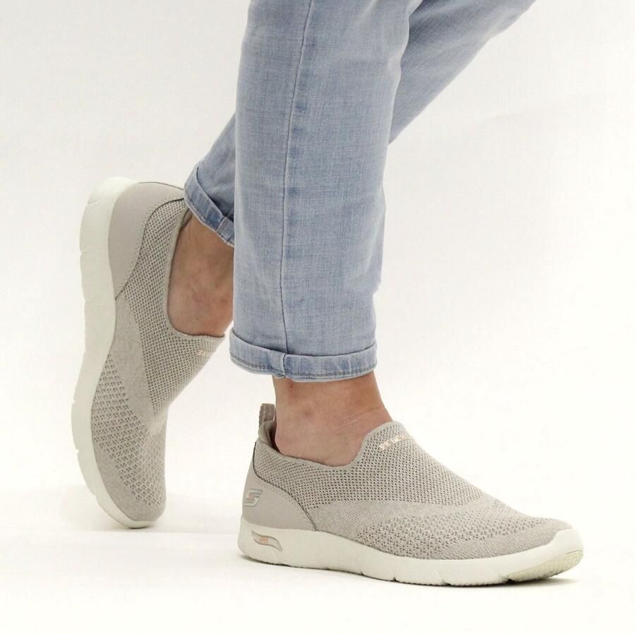 Skechers Arch Fit Refine Sneakers Don'T Go Dames Instappers Taupe - Foto 2