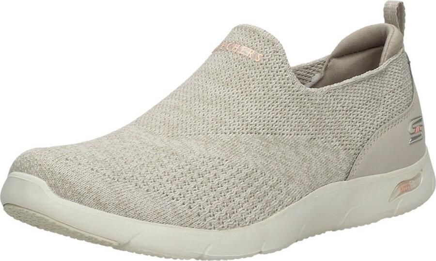Skechers Arch Fit Refine Sneakers Don'T Go Dames Instappers Taupe - Foto 7