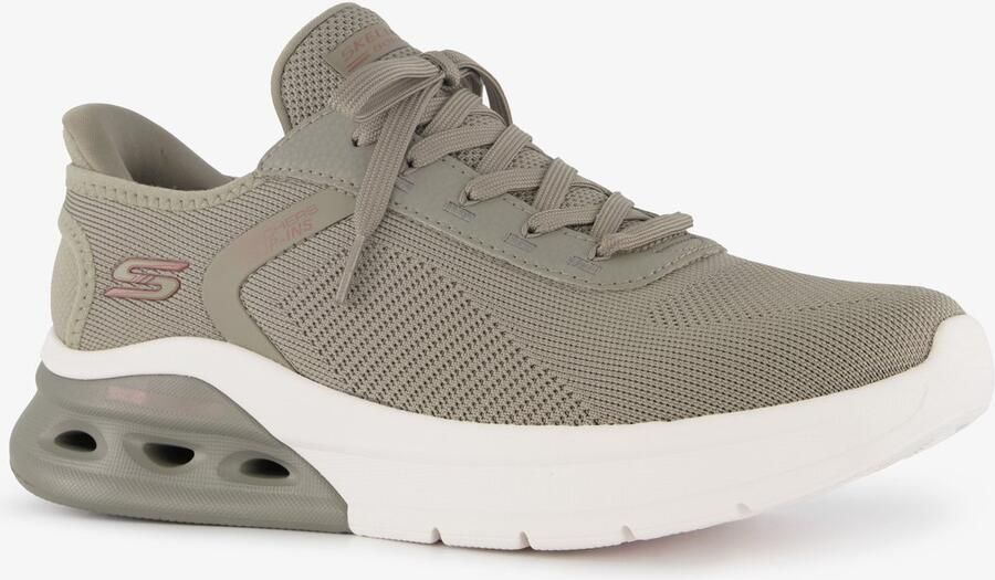 Skechers Slip-ins: BOBS Sport Arc Wave 2.0 heren sneakers beige Extra comfort Memory Foam