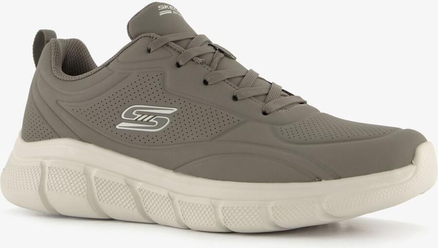 Skechers BOBS B Flex Arctic Edge heren sneakers taupe Grijs Extra comfort Memory Foam