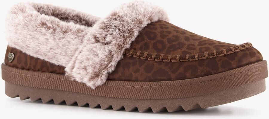 Skechers BOBS Cozy Kiss Snug Stitch dames pantoffels bruin Extra comfort Memory Foam
