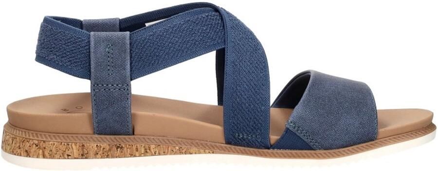 Skechers Bobs Desert Kiss Low Sandalen Plat Blauw