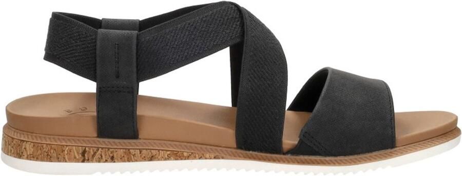 Skechers Bobs Desert Kiss Low Sandalen Plat zwart