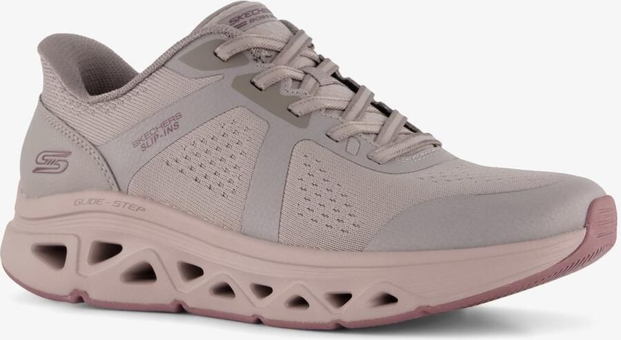 Skechers BOBS Sport Arc waves dames sneakers taupe Beige Extra comfort Memory Foam