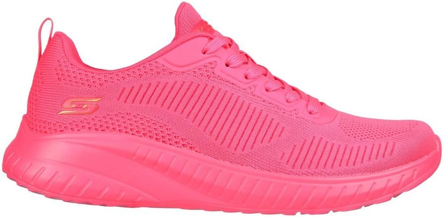 Skechers BOBS SQUAD CHAOS COOL RYTHMS 117216-NPNK Female Multicolor BOBS Squad Chaos Cool Rythms dames sneakers roze multicolor laag model textiel vetersluiting (117216-NPNK)
