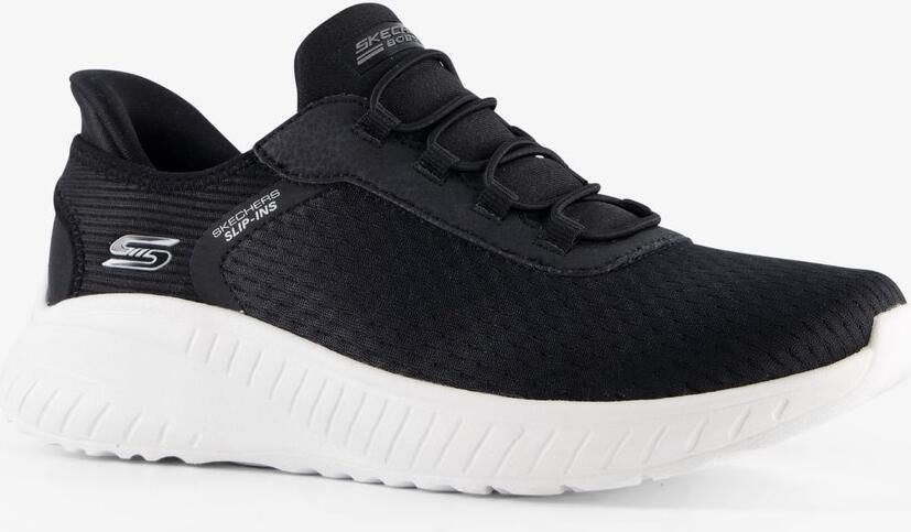 Skechers Slip-ins: Bob Squad dames sneakers zwart wit Extra comfort Memory Foam