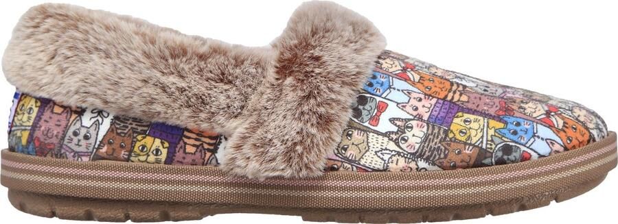 Skechers Pantoffels TOO COZY CHIC CAT Huisschoen met grappige kattenprint