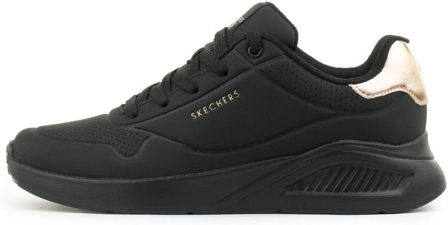Skechers Buty Damskie UNO LITE SHIMMER ALONG 177291-BBK Czarne sneakers dames zwart