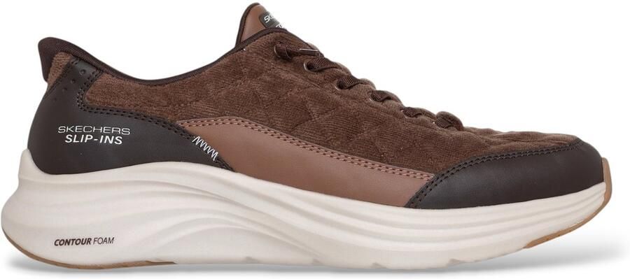 Skechers Heren Contour Foam Cozy Fit Cordelux Slip Ins Sneakers Brown