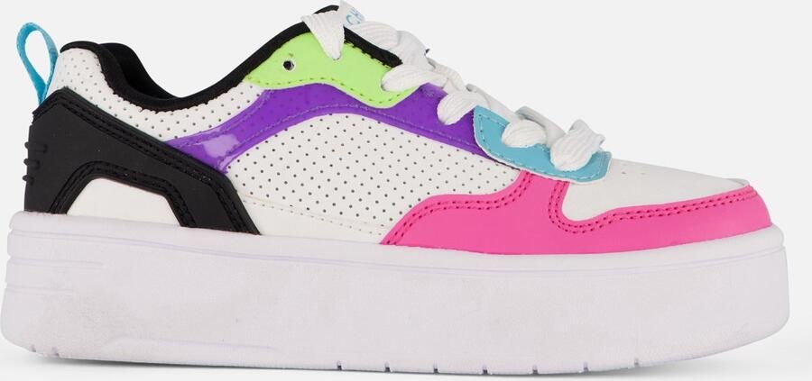 Skechers Court High sneakers wit roze zwart Meisjes Imitatieleer Meerkleurig 35