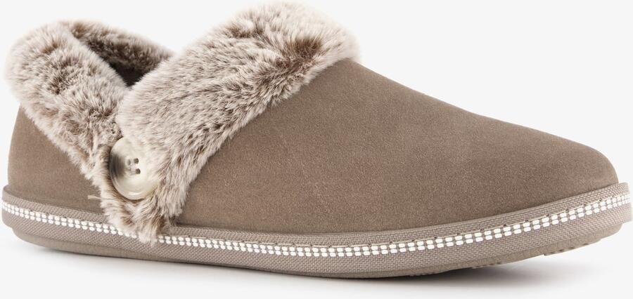 Skechers Cozy Campfire dames pantoffels taupe Beige Extra comfort Memory Foam