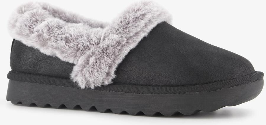 Skechers Cozy Up gevoerde dames instap pantoffels zwart Extra comfort Memory Foam