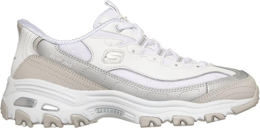 Skechers D LITES-SMOOTH NOSTALGIA Dames Instappers Wit Zilver - Foto 2