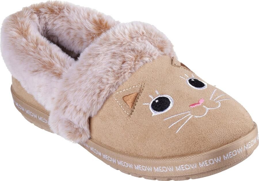 Skechers Dames BOBS Too Cozy Meow Pajamas Pantoffels 33355 TAN