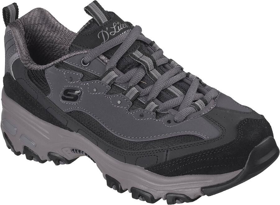Skechers Dames DLites Modern Classic Sneakers Black Charcoal