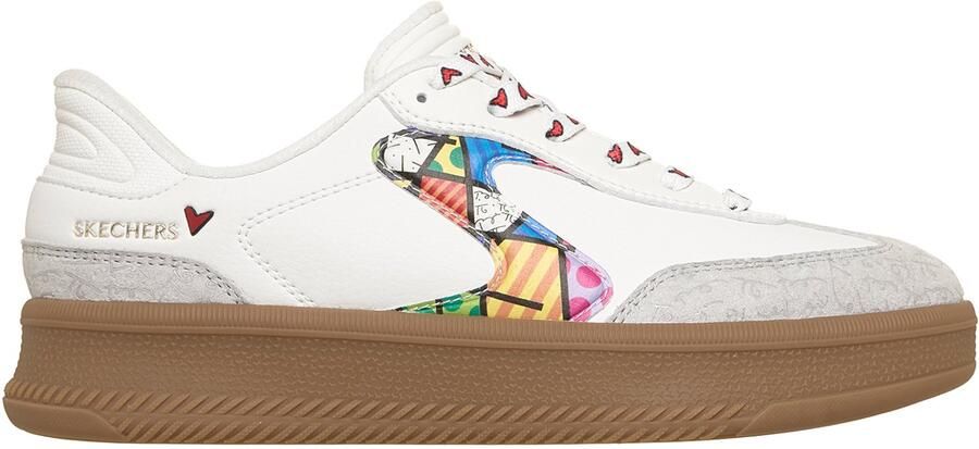 Skechers Dames Hotshot HI Britto Landscape Slip Ins Sneakers White Multi