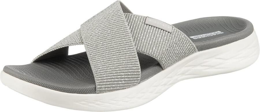 Skechers Dames On-The-Go 600 Glistening Slippers Zilver