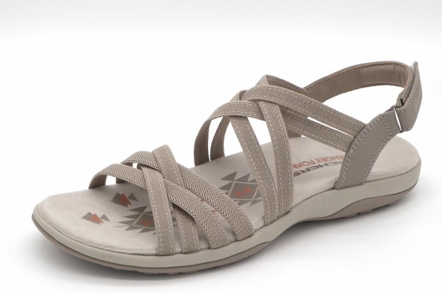 Skechers Dames Sandaal Reggae Slim-Summer Getaway 163571 PTE Beige