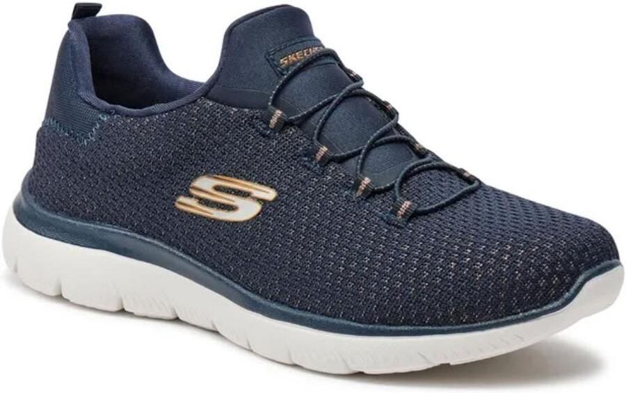 Skechers Dames Sneakers 149204-NVGD Blauwe Veterschoenen met Platte Hak )