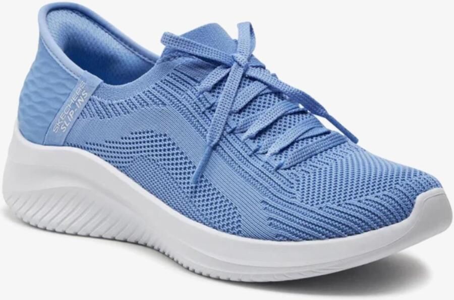 Skechers Dames Sneakers Blauw Model 149710-PERI Comfortabel en Stijlvol Lage Schoen met Platte Hak en Vetersluiting voor Actieve Wandelingen